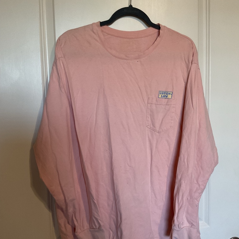 Dutch Bros Pink Long-Sleeve Pocket Tee